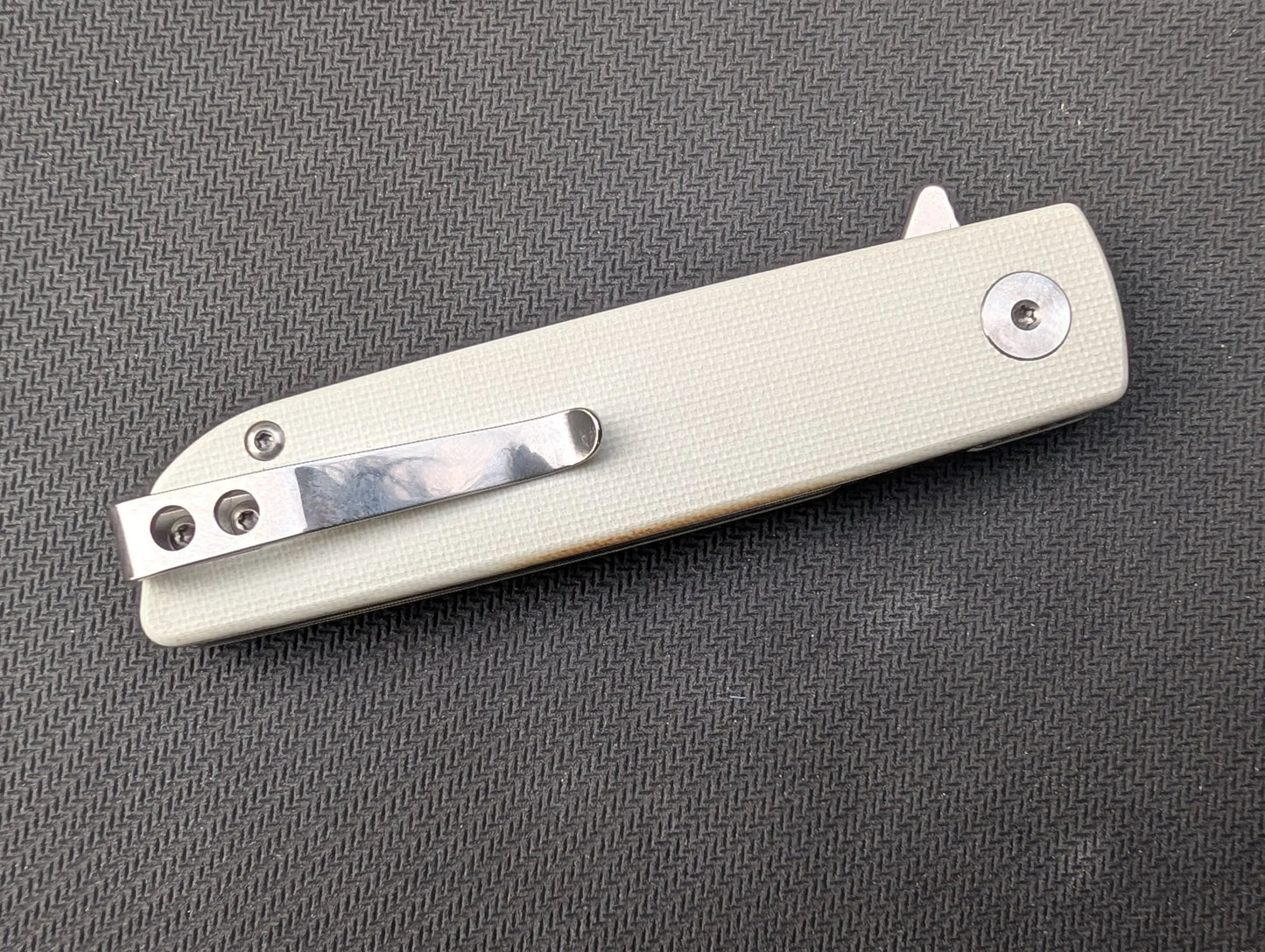 KIRITO - G10 BLANC/ D2 - Couteau EDC pliant Flipper/ linerlock - MUGEN KNIVES