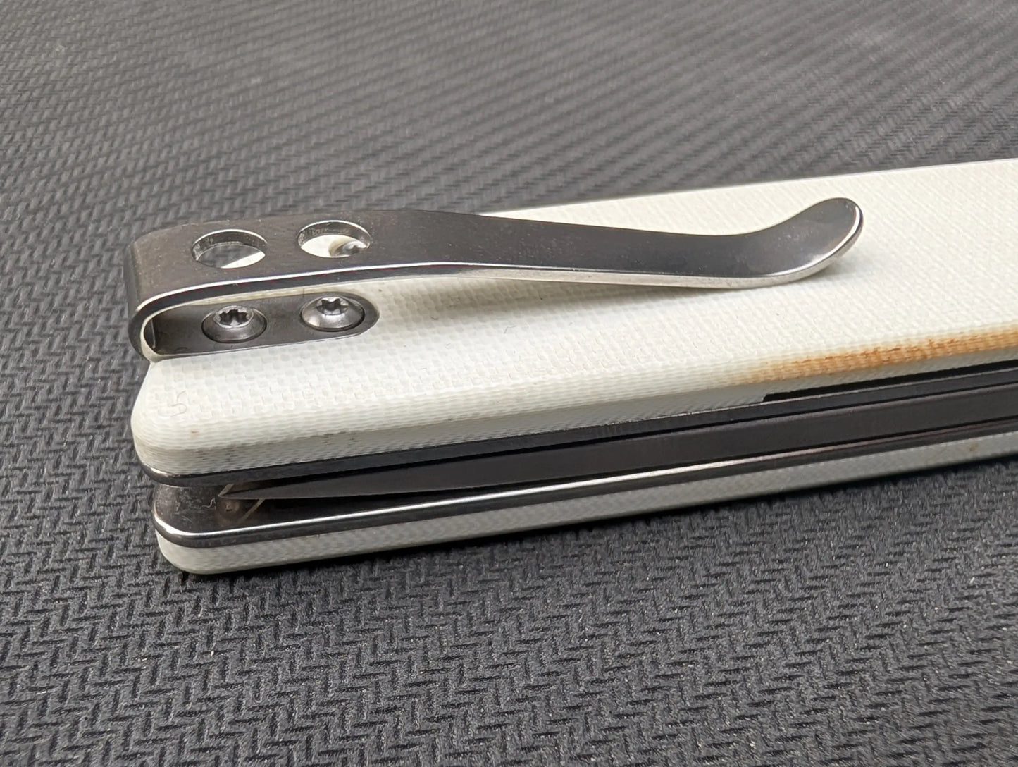 KIRITO - G10 BLANC/ D2 - Couteau EDC pliant Flipper/ linerlock - MUGEN KNIVES