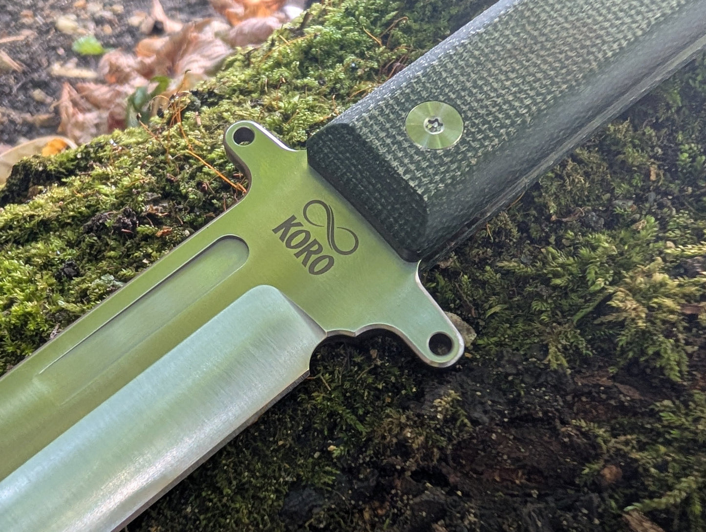 KORO - MICARTA VERT/ 14C28N - Couteau fixe MUGEN KNIVES