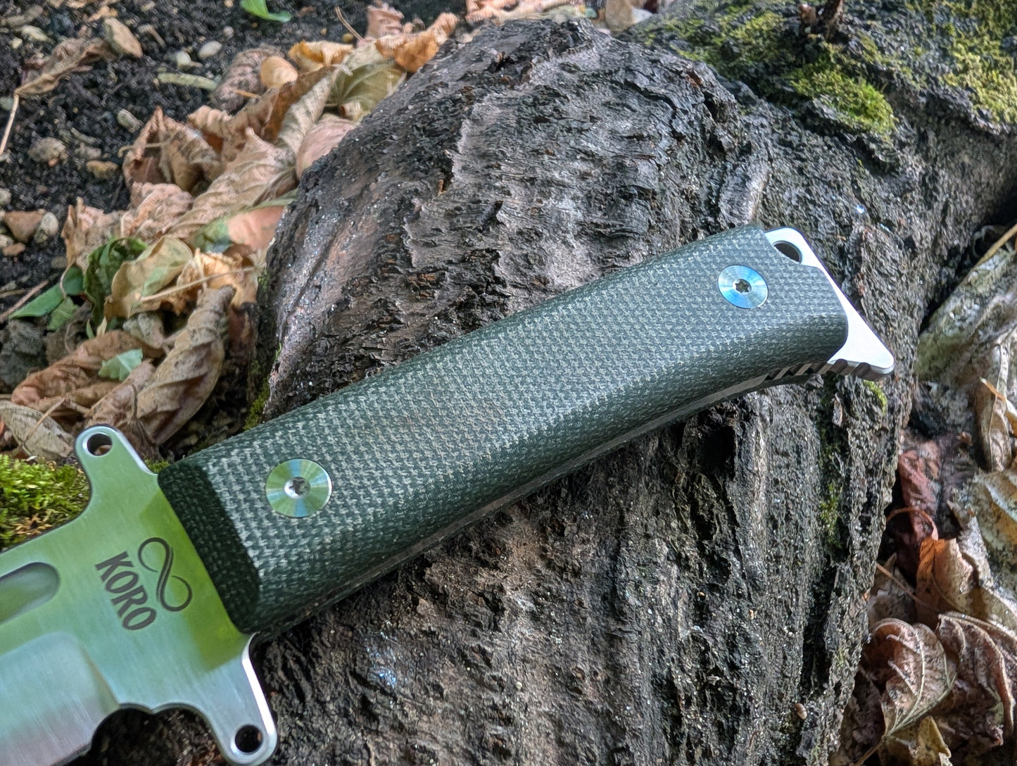 KORO - MICARTA VERT/ 14C28N - Couteau fixe MUGEN KNIVES
