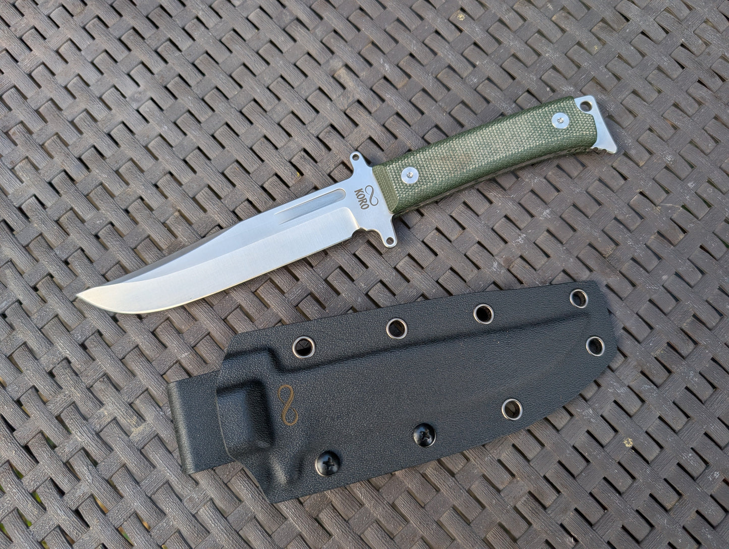 KORO - MICARTA VERT/ 14C28N - Couteau fixe MUGEN KNIVES