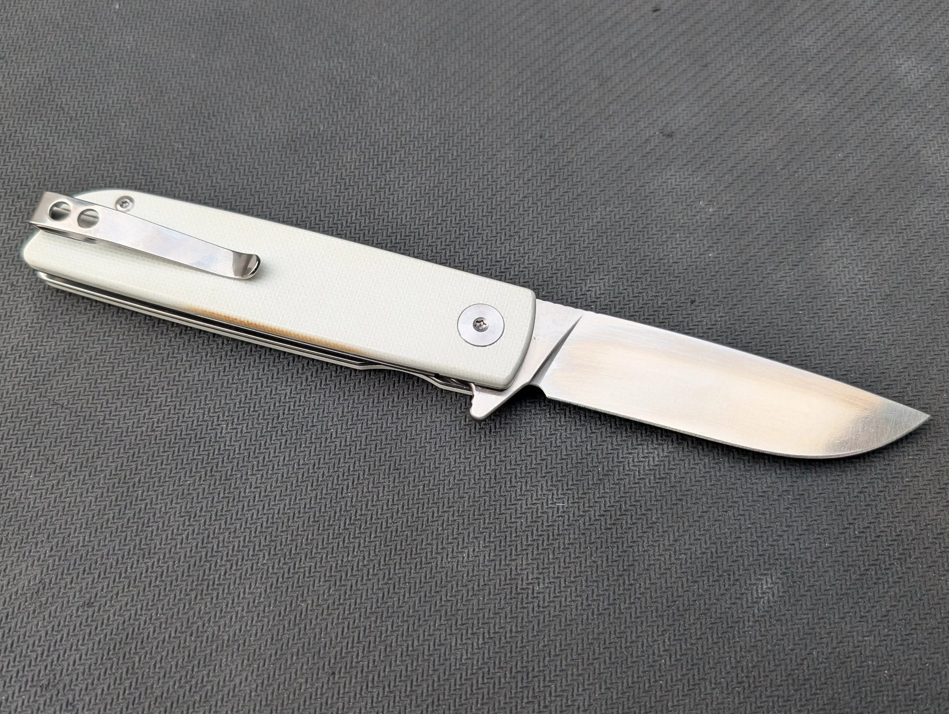 KIRITO - G10 BLANC/ D2 - Couteau EDC pliant Flipper/ linerlock - MUGEN KNIVES