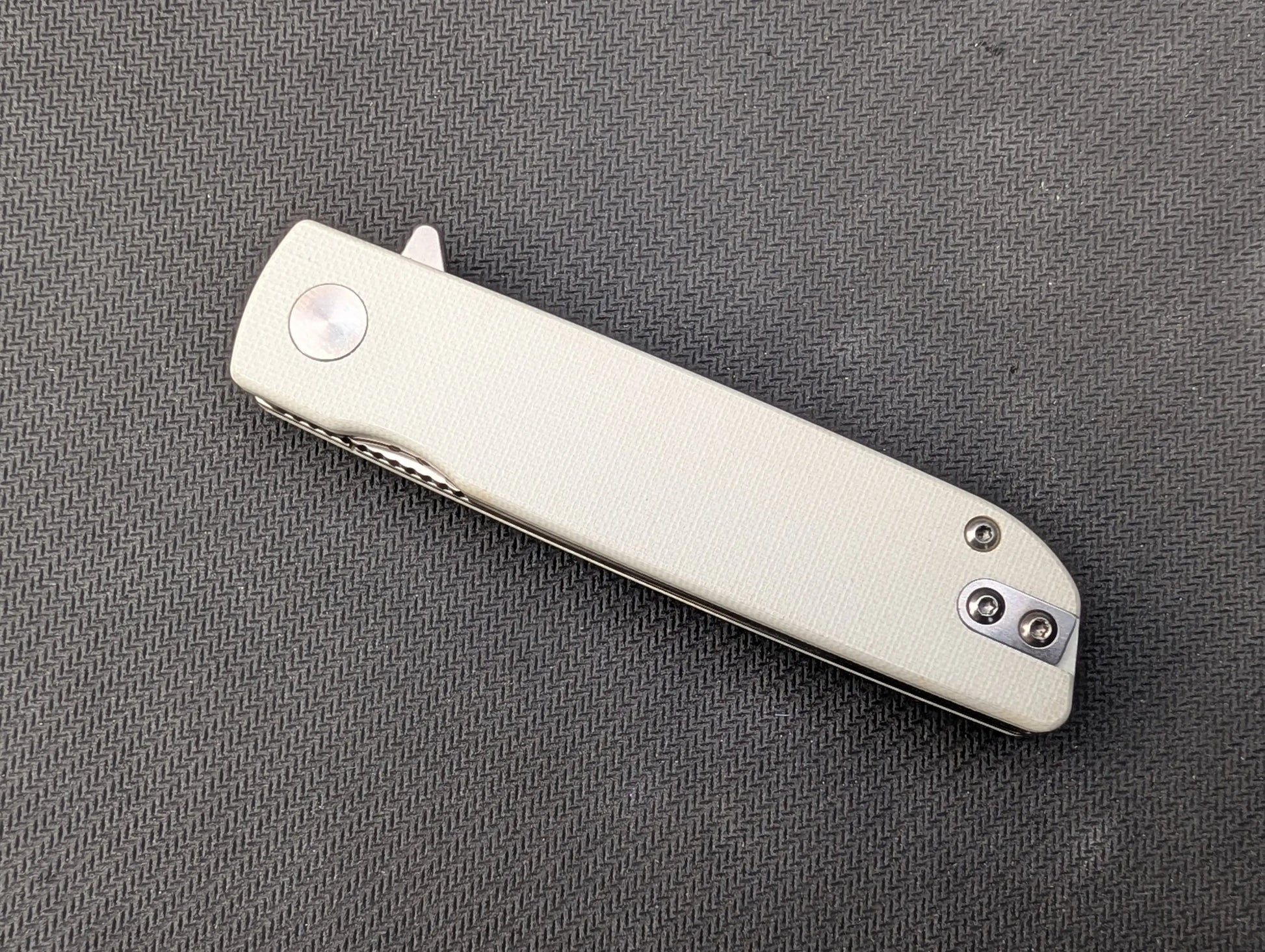 KIRITO - G10 BLANC/ D2 - Couteau EDC pliant Flipper/ linerlock - MUGEN KNIVES