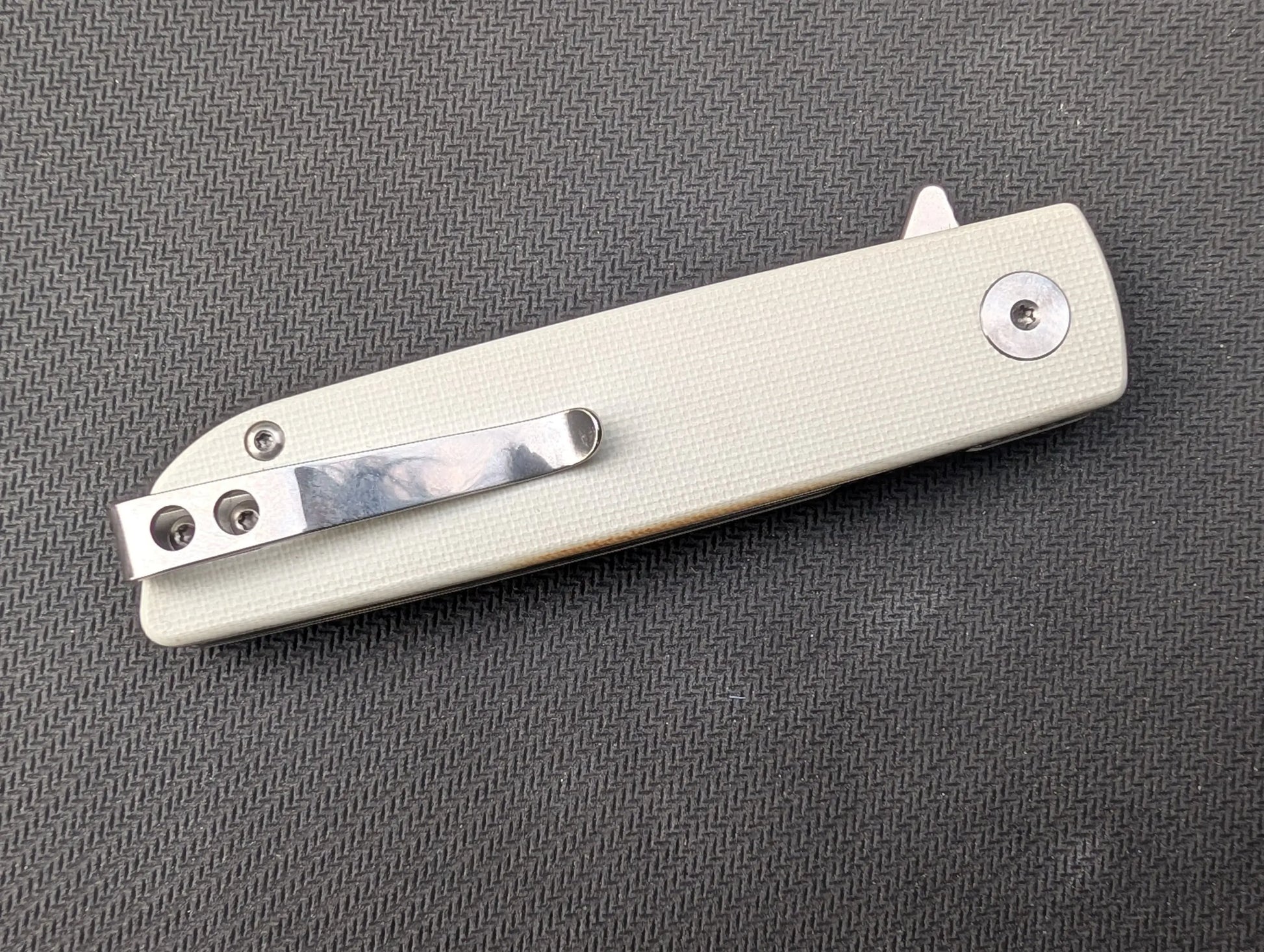 KIRITO - G10 BLANC/ D2 - Couteau EDC pliant Flipper/ linerlock - MUGEN KNIVES