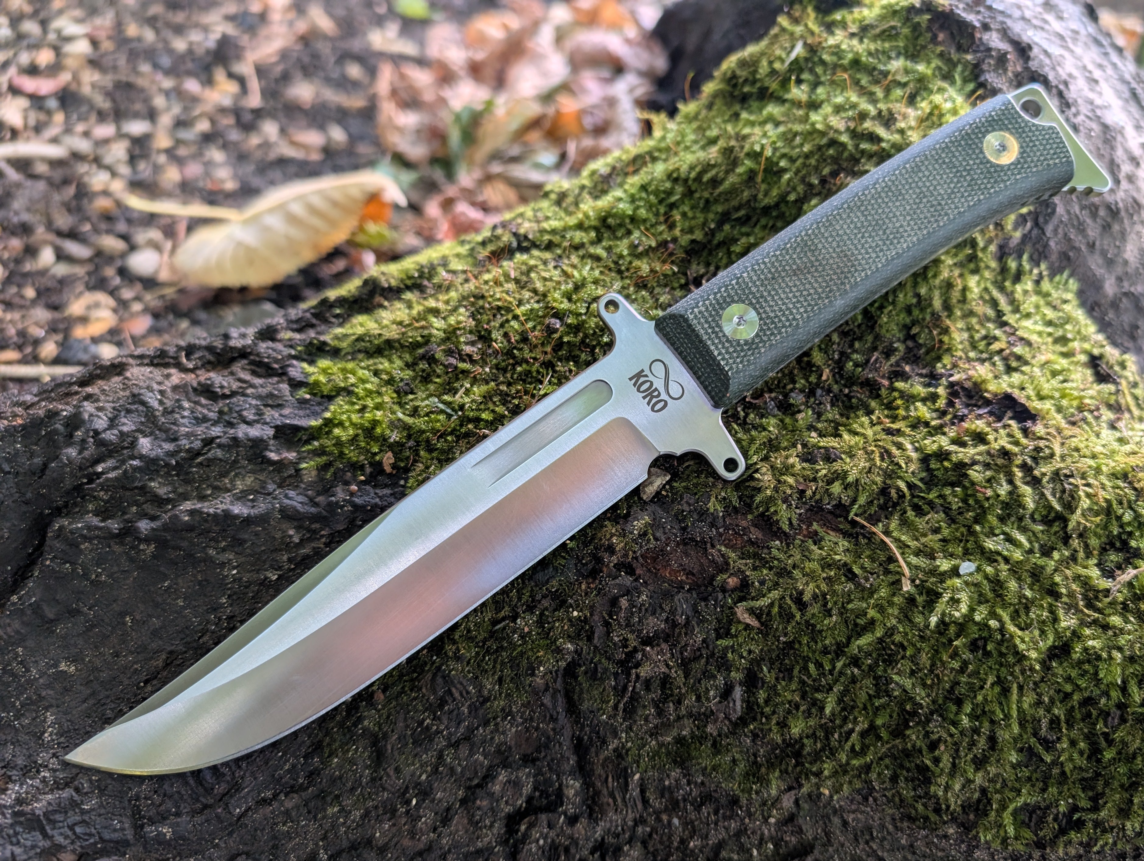 KORO - MICARTA VERT/ 14C28N - Couteau fixe MUGEN KNIVES