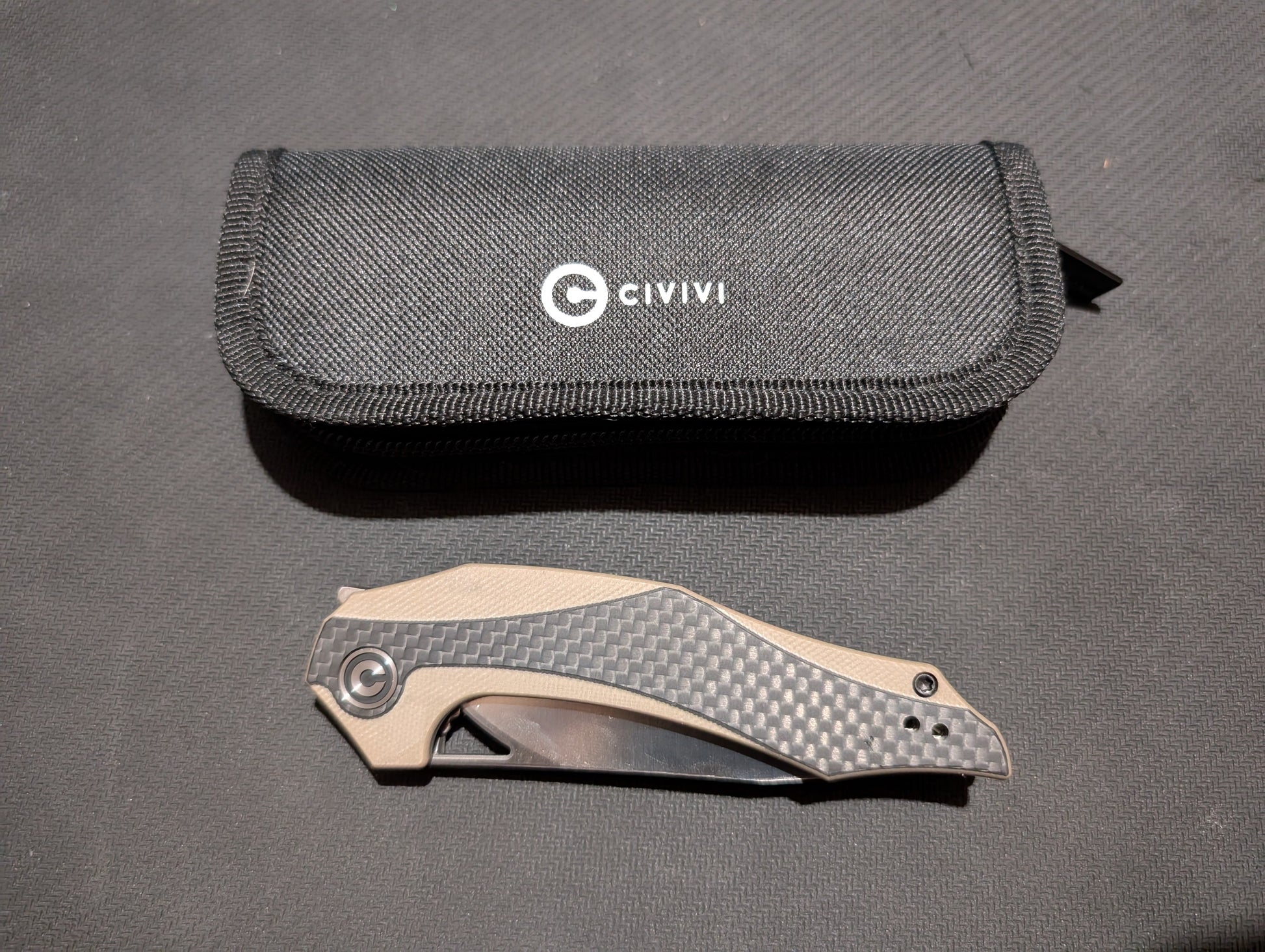 CIVIVI PLETHIROS Couteau EDC D2 G10 / Fivre de carbone Linerlock MUGEN KNIVES