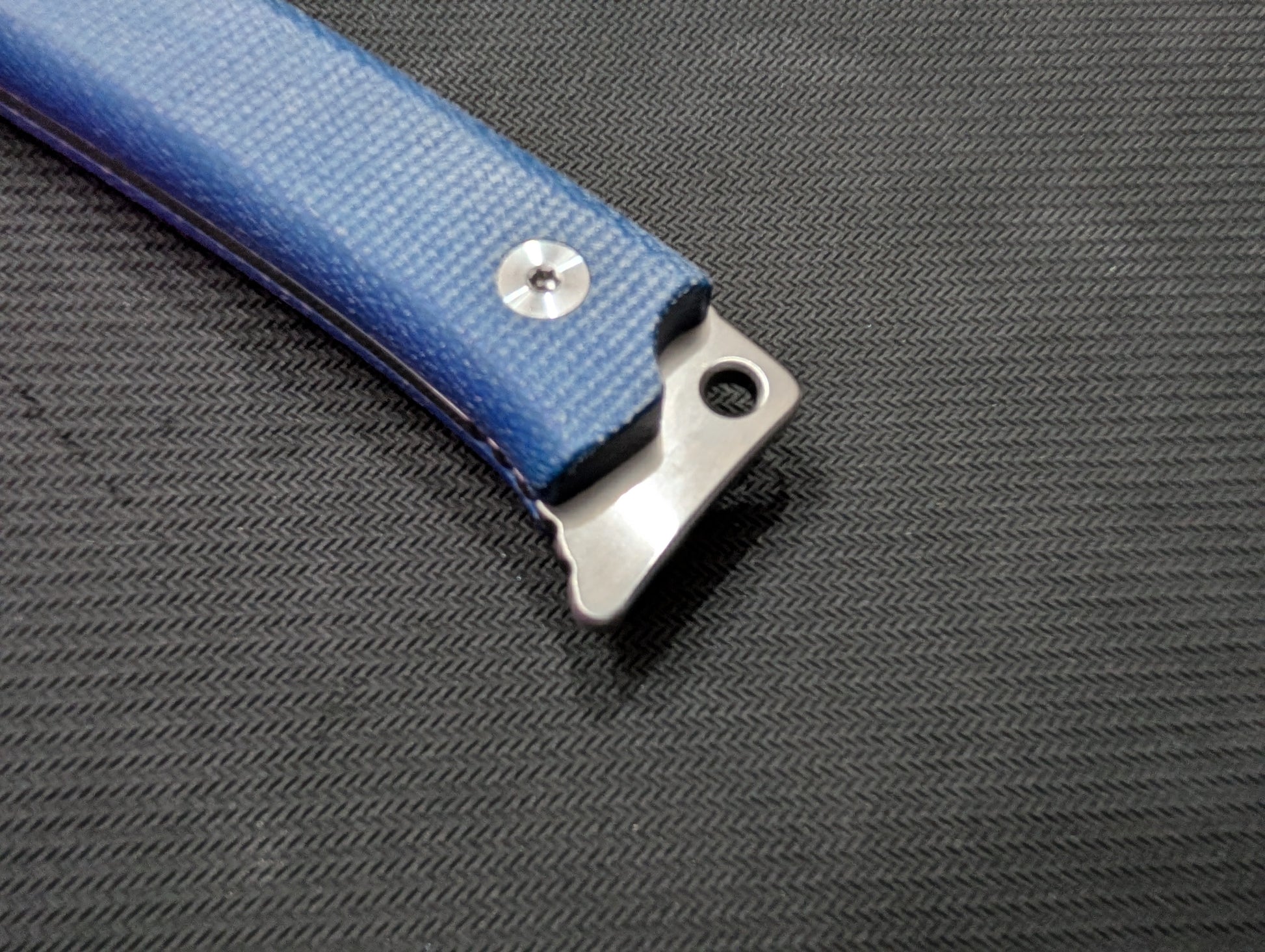 KORO - MICARTA BLEU / 14C28N - Couteau fixe MUGEN KNIVES