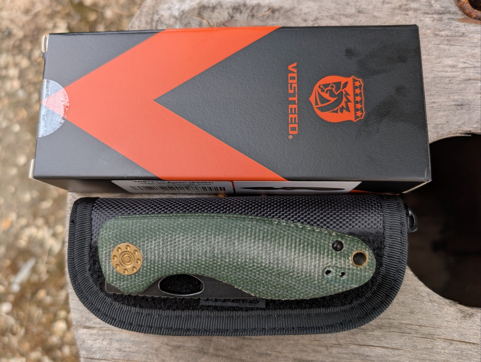VOSTEED ACORN Couteau EDC 14C28N Micarta Linerlock MUGEN KNIVES