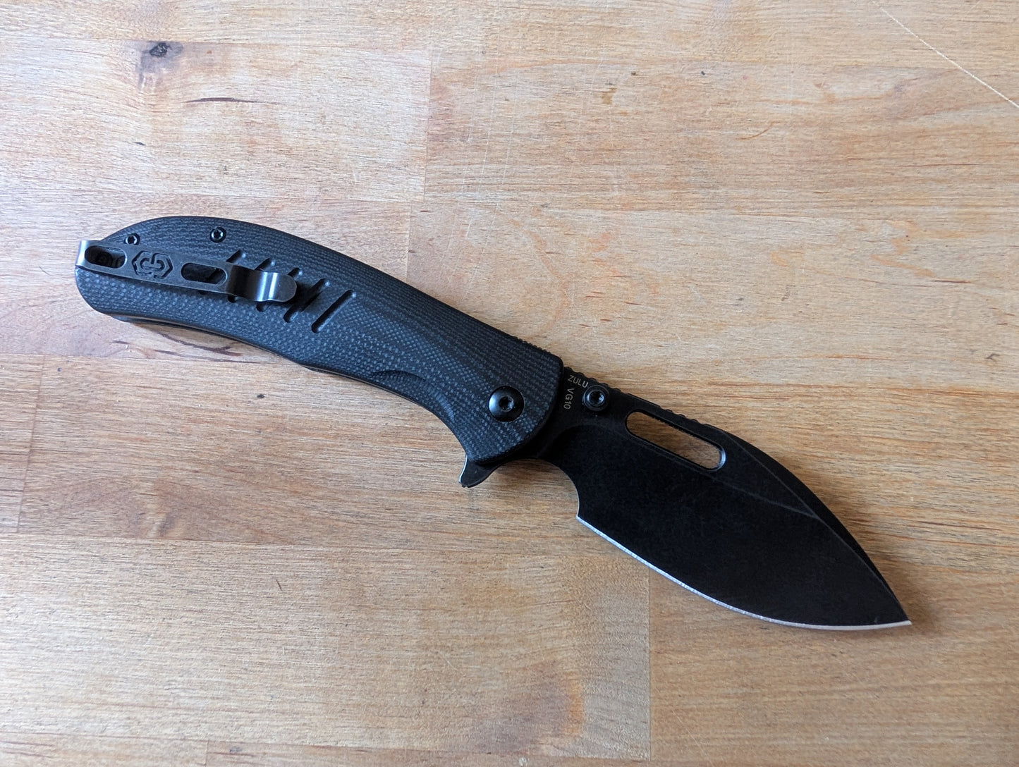 CRITICAL STRIKE ZULU Couteau EDC VG10 G10 Button lock MUGEN KNIVES