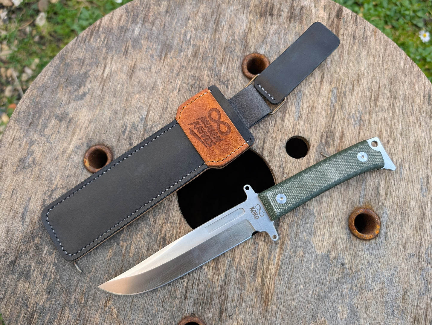PACK KORO+ ETUI CUIR NATURE ET ACIER MUGEN KNIVES