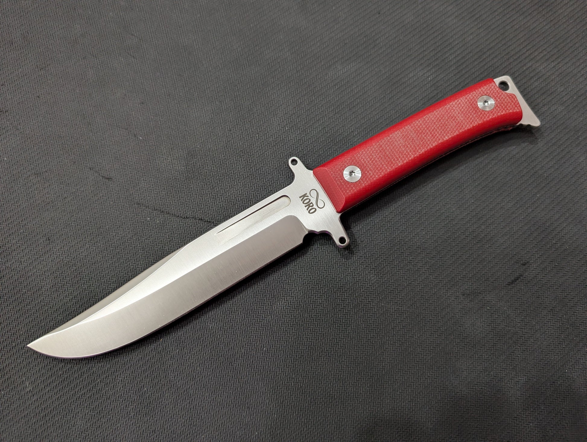 KORO - MICARTA ROUGE / 14C28N - Couteau fixe MUGEN KNIVES