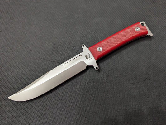 KORO - MICARTA ROUGE / 14C28N - Couteau fixe MUGEN KNIVES