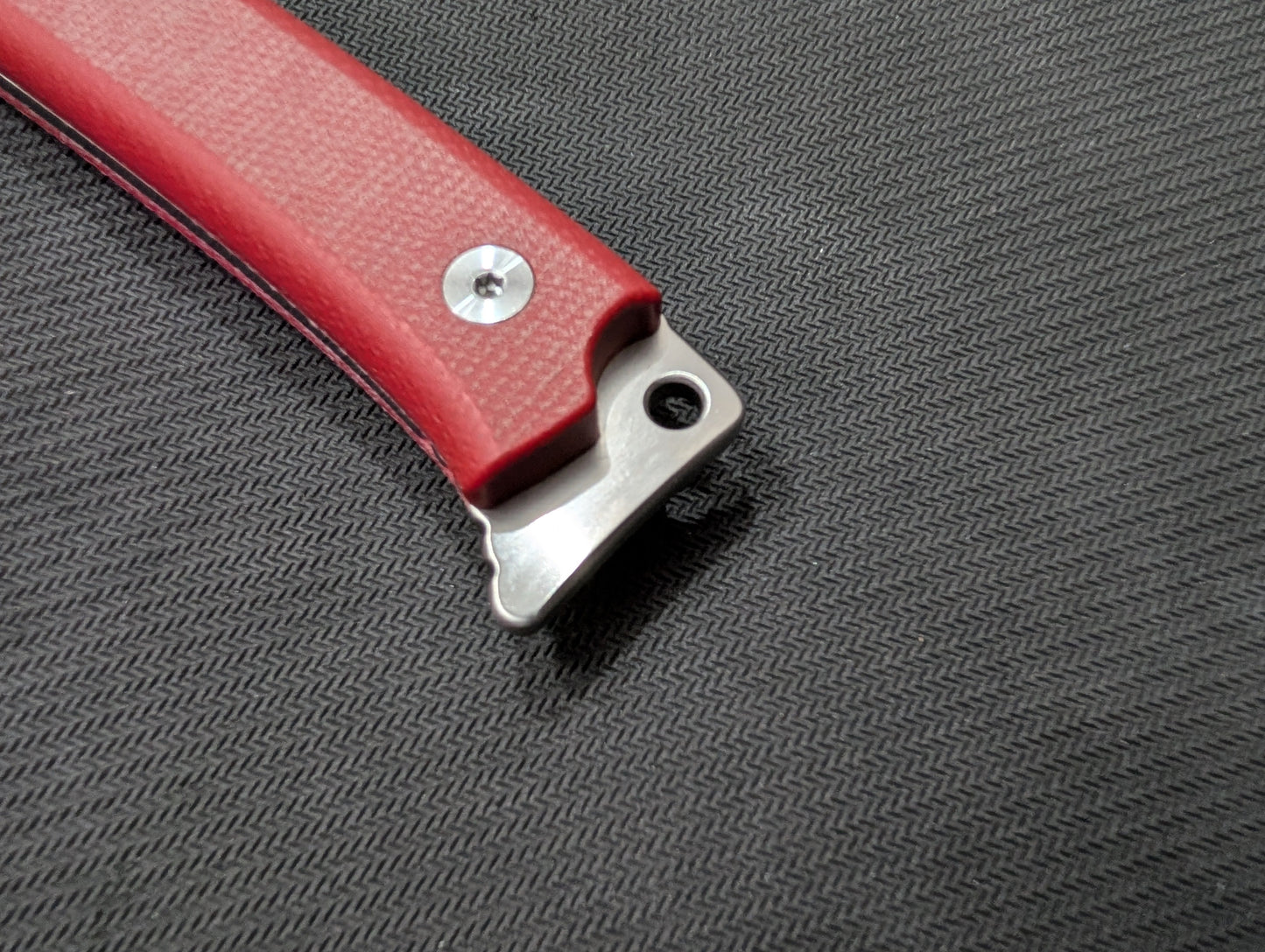 KORO - MICARTA ROUGE / 14C28N - Couteau fixe MUGEN KNIVES