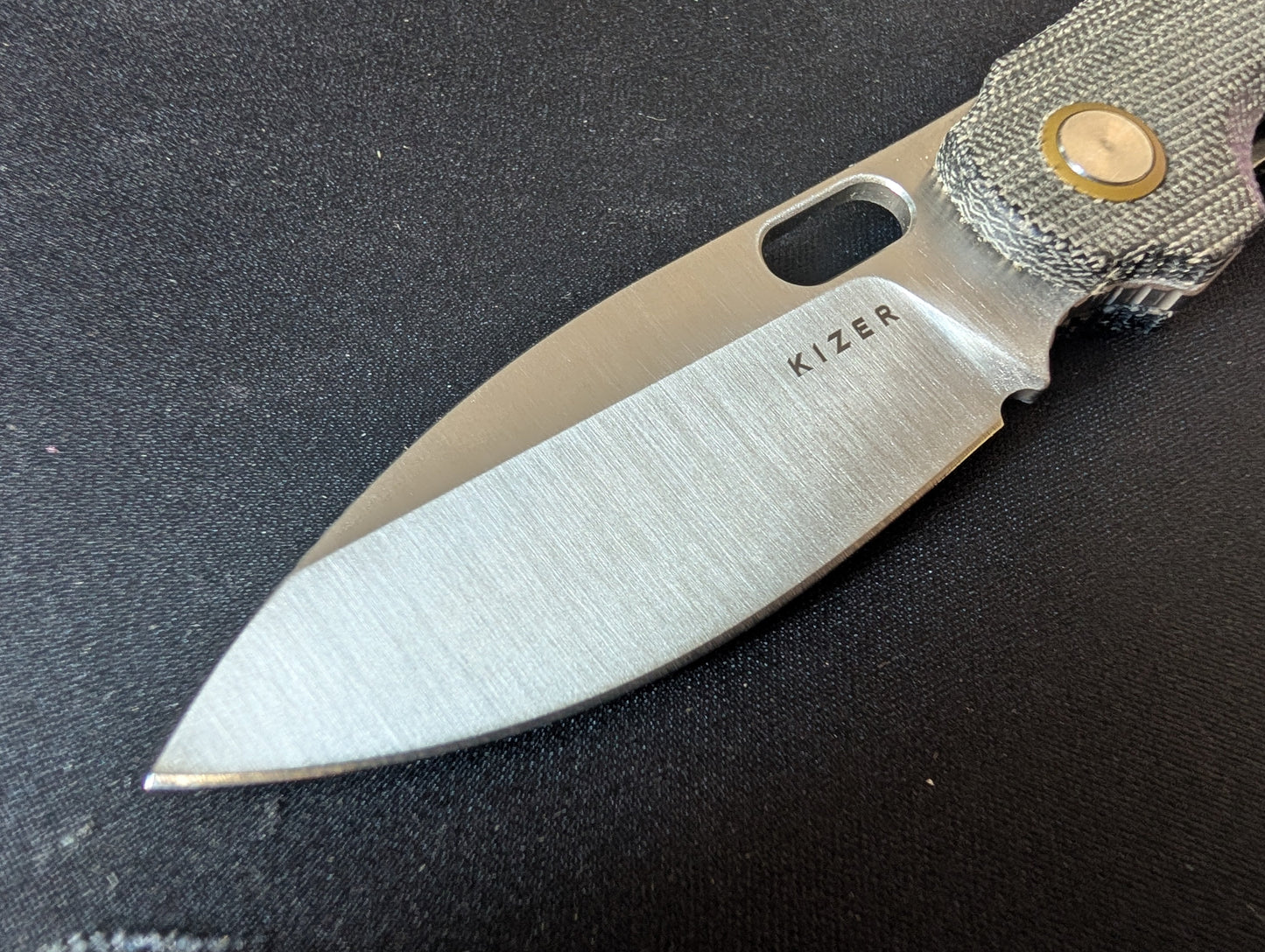 KIZER SEAGULL Couteau EDC 14C28N Micarta Linerloc MUGEN KNIVES