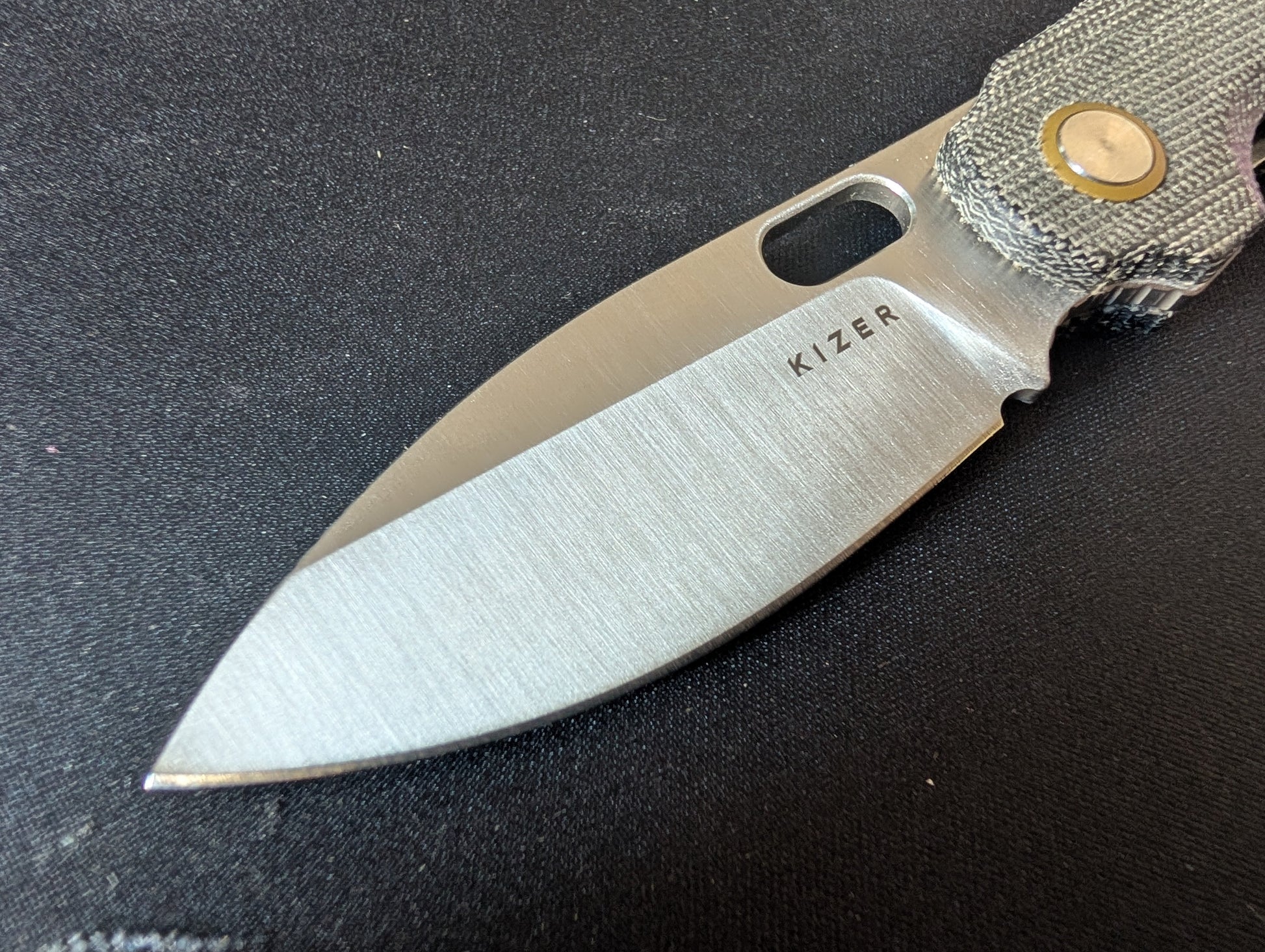 KIZER SEAGULL Couteau EDC 14C28N Micarta Linerloc MUGEN KNIVES