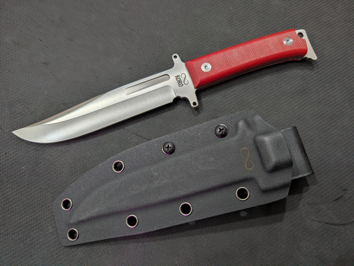KORO - MICARTA ROUGE / 14C28N - Couteau fixe MUGEN KNIVES