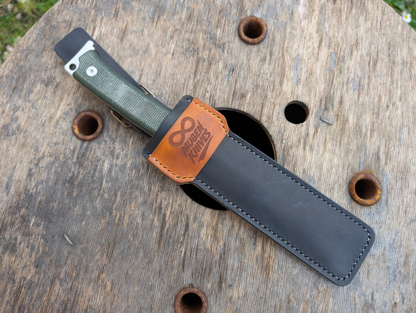 PACK KORO+ ETUI CUIR NATURE ET ACIER MUGEN KNIVES