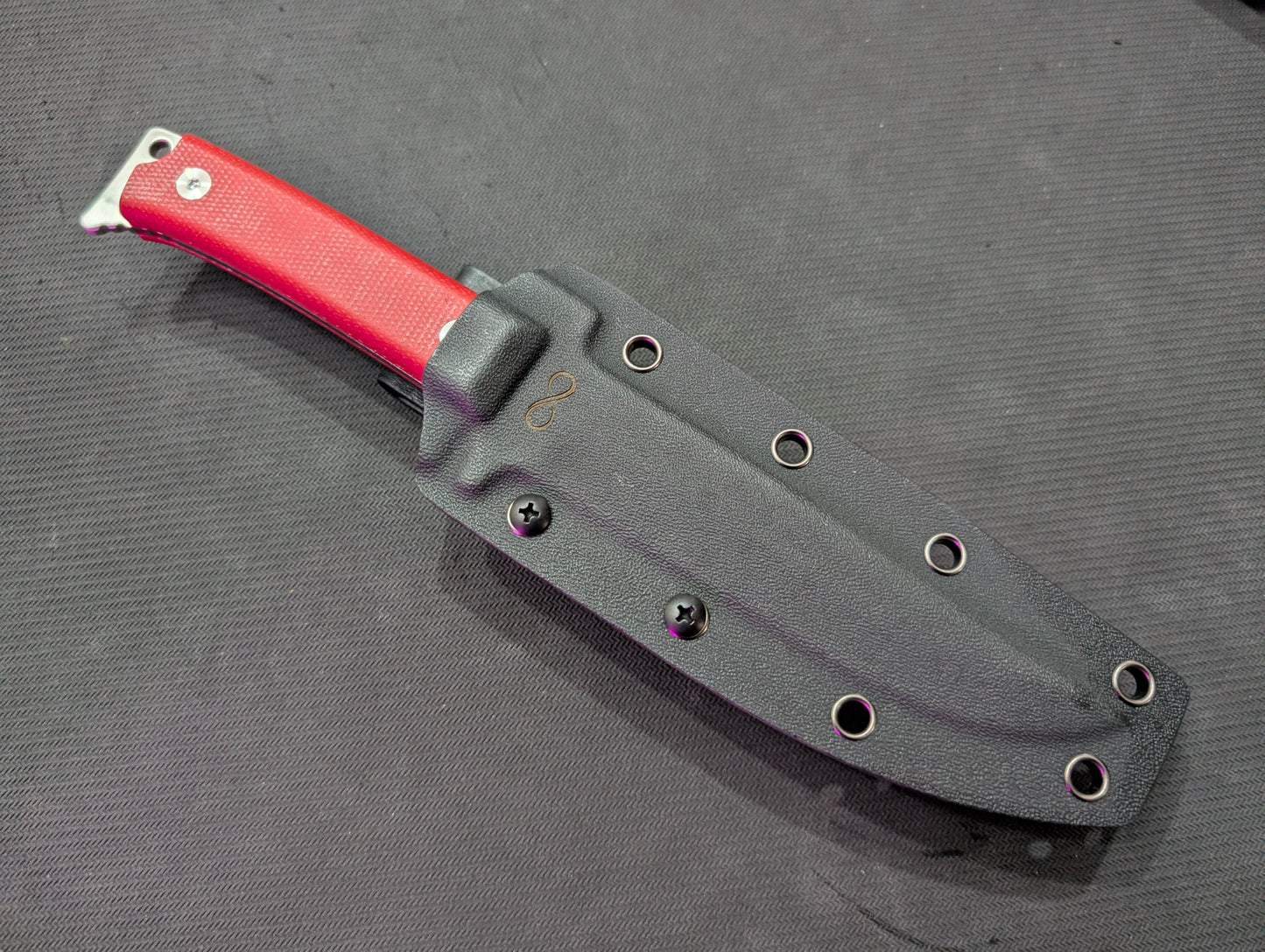 KORO - MICARTA ROUGE / 14C28N - Couteau fixe MUGEN KNIVES