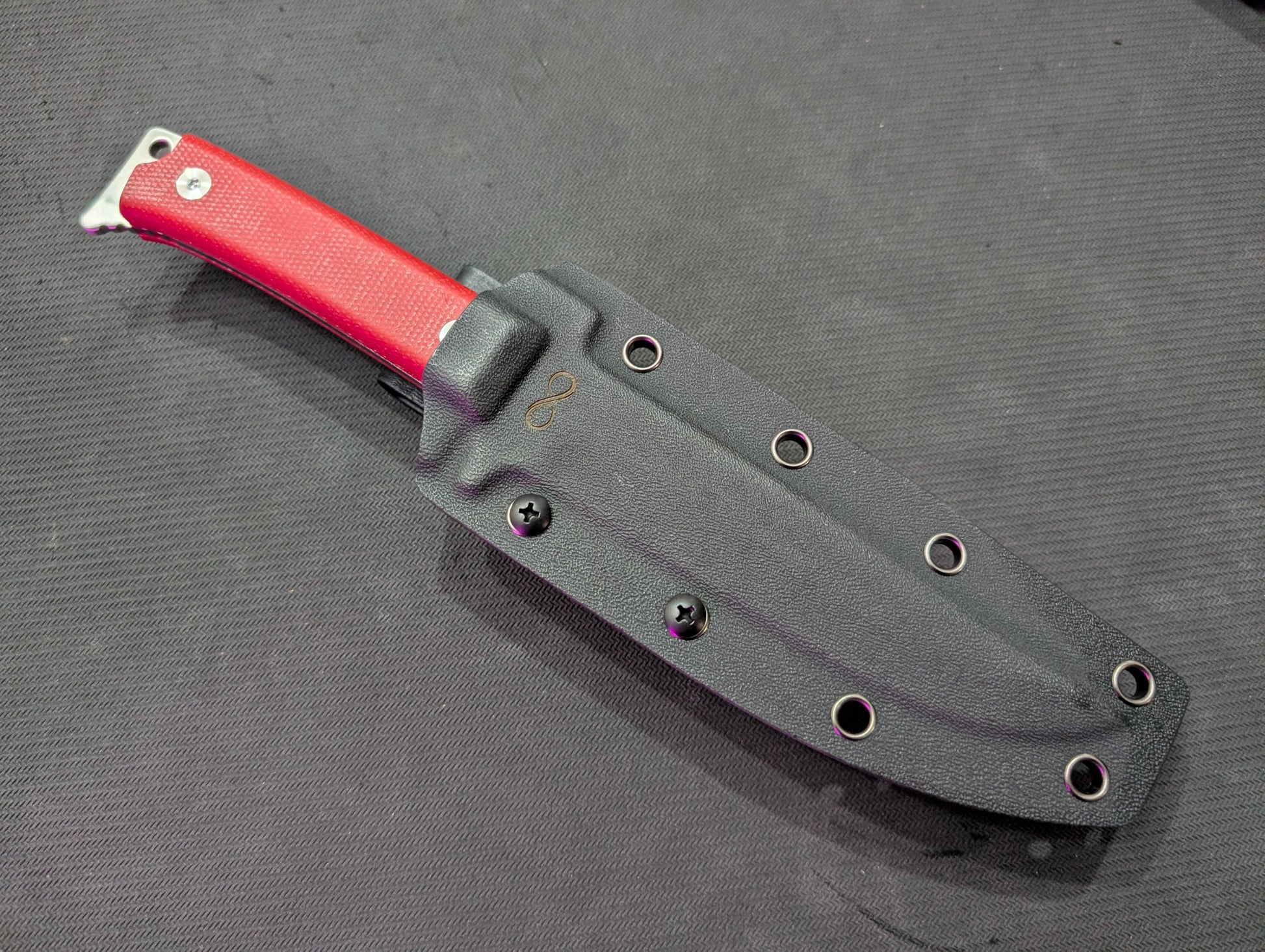 KORO - MICARTA ROUGE / 14C28N - Couteau fixe MUGEN KNIVES
