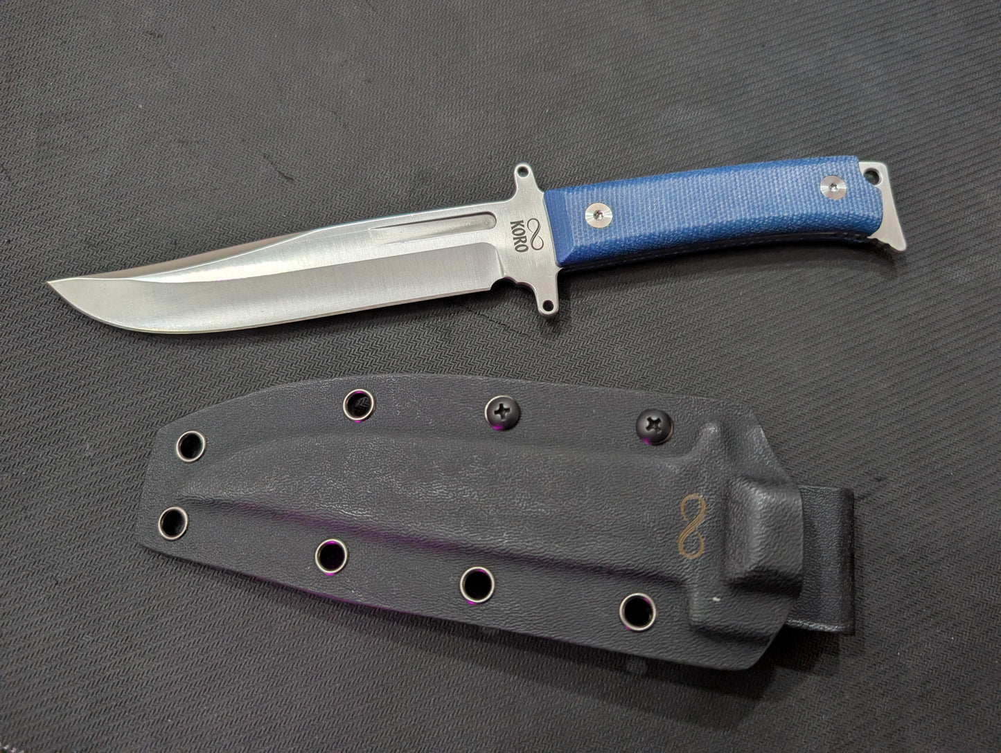 KORO - MICARTA BLEU / 14C28N - Couteau fixe MUGEN KNIVES