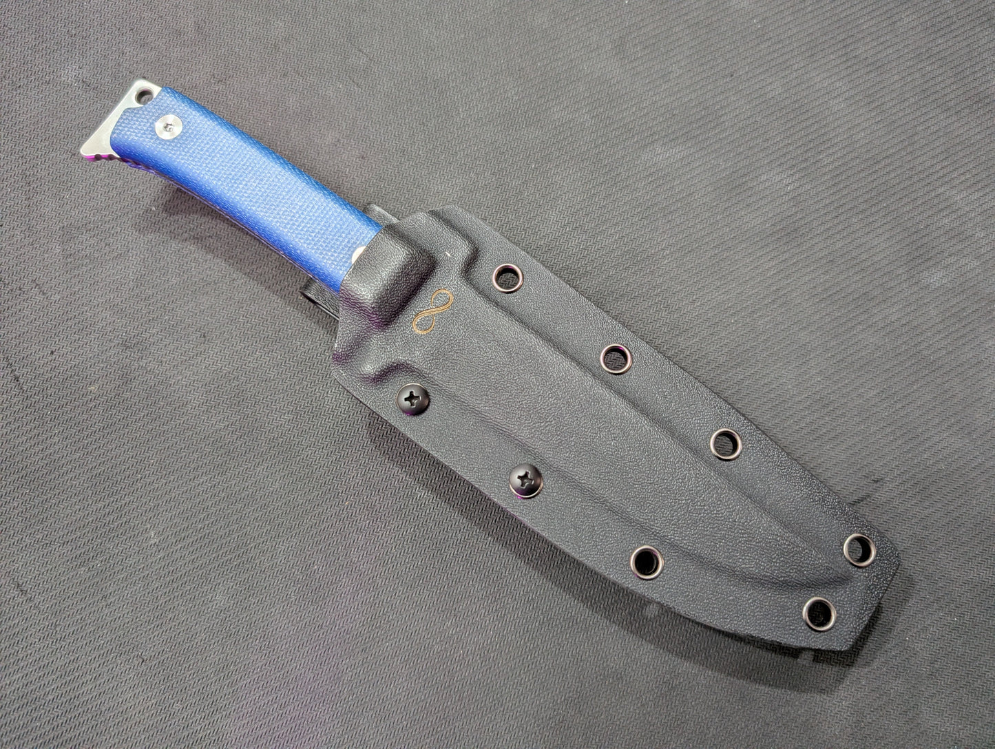 KORO - MICARTA BLEU / 14C28N - Couteau fixe MUGEN KNIVES